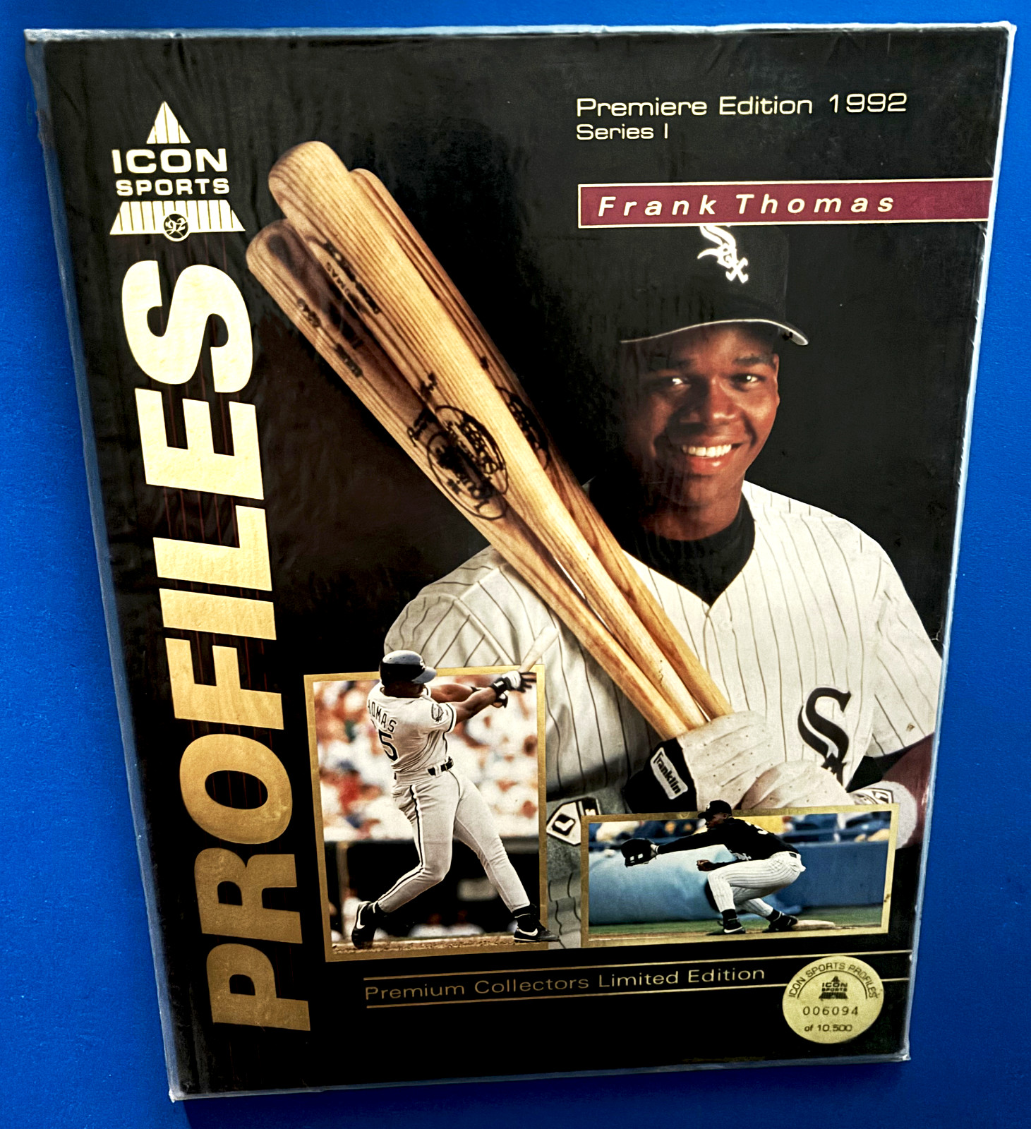 Frank Thomas (1992) Icon Sports Profiles Magazine #1 /10500 W/COA & Cards, New*