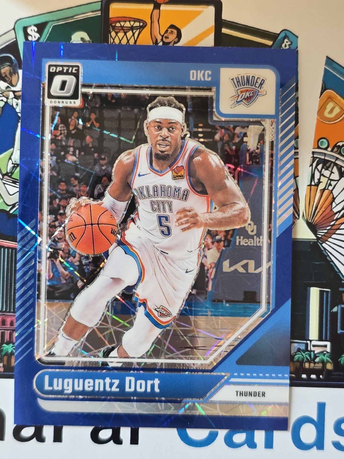 2024-25 Panini Donruss Optic Basketball Luguentz Dort #130 Blue Velocity Prizm