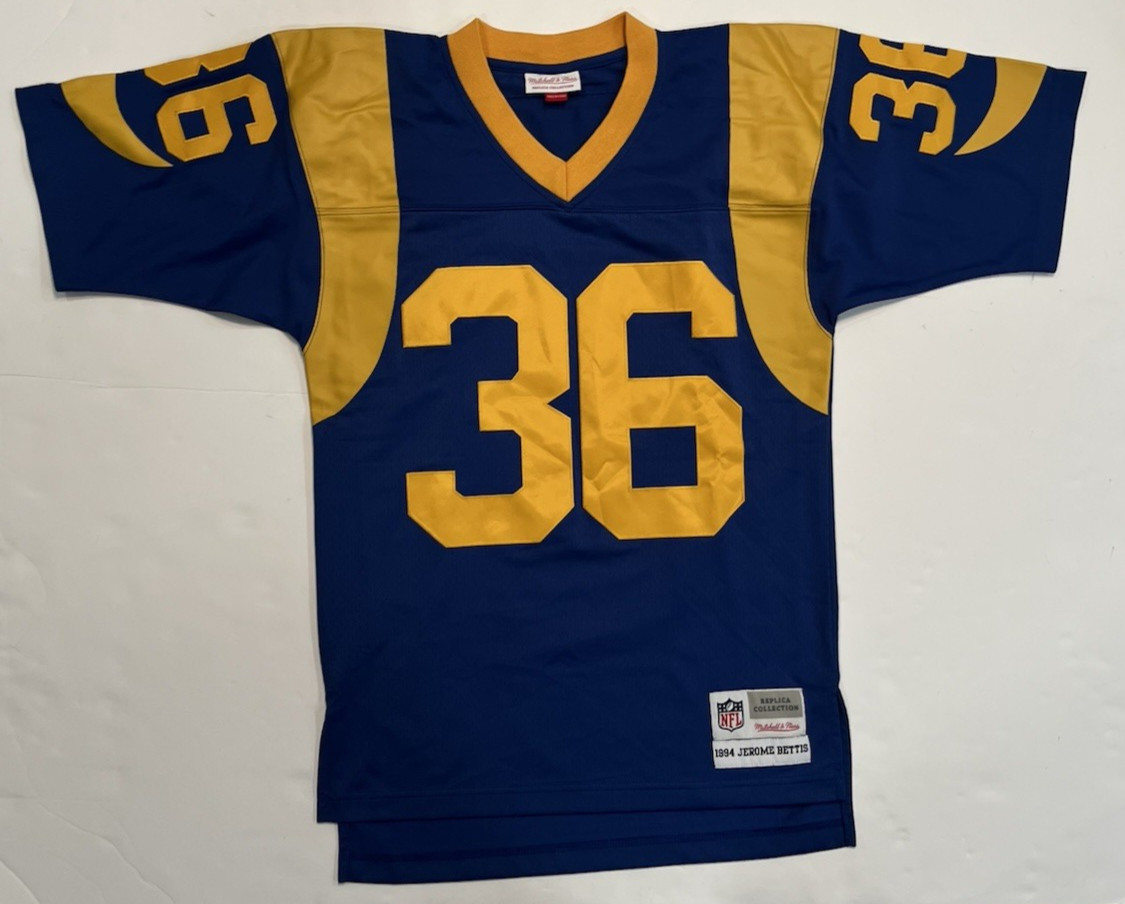 Mitchell & Ness LA Rams Jerome Bettis #36 Replica Jersey Blue Yellow 36 SMALL