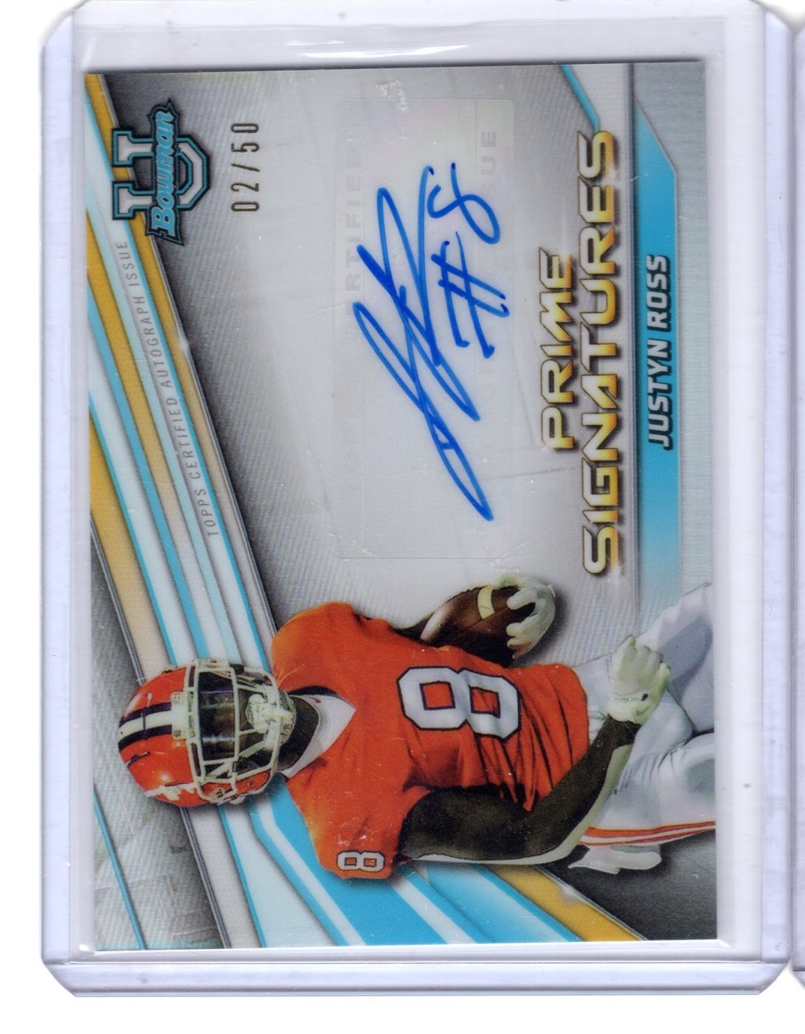 2021-22 Bowman University #PCS-JR Justyn Ross Prime Chrome Signatures Auto /50