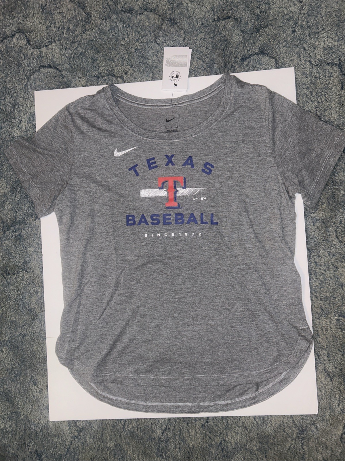 NWT Nike Women’s Texas Ranger T-Shirt Gray Size Large