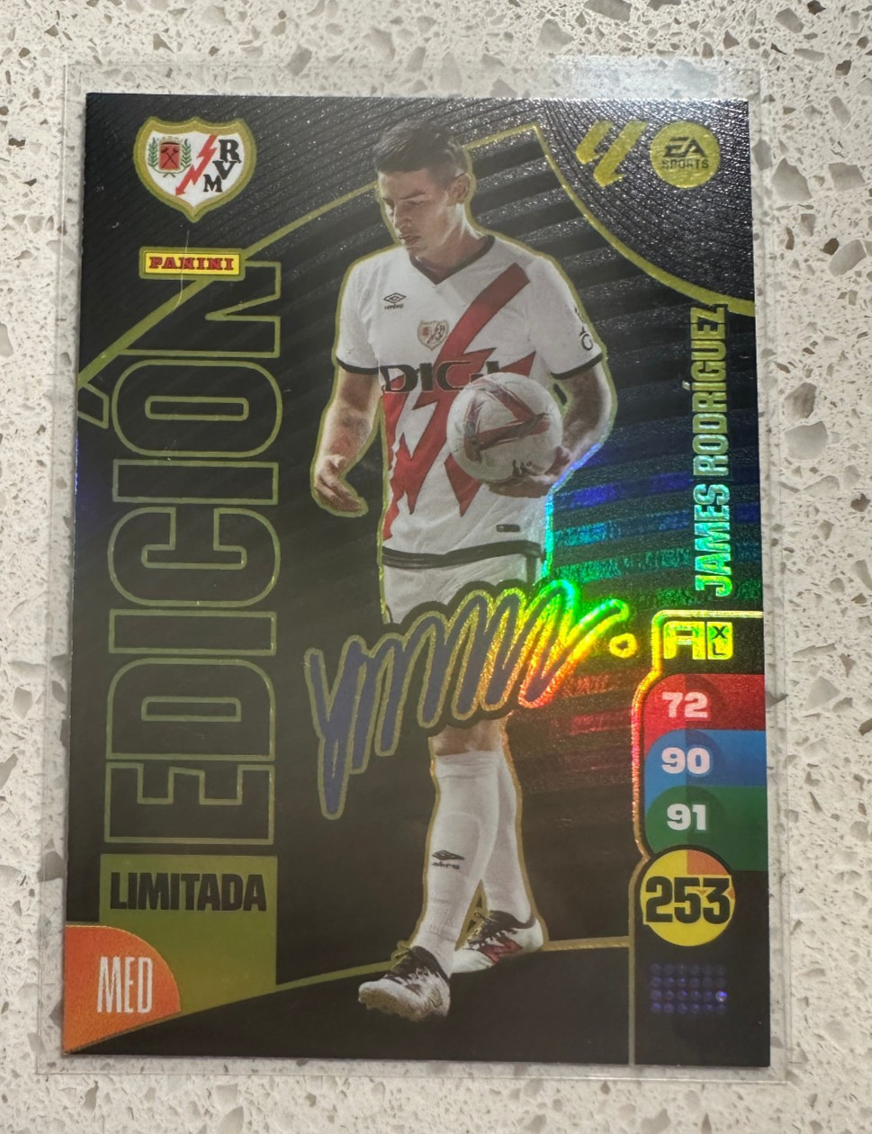 JAMES RODRIGUEZ FIRMA EDICION LIMITADA 2024-25 CROMO PANINI ADRENALYN LIGA 24/25