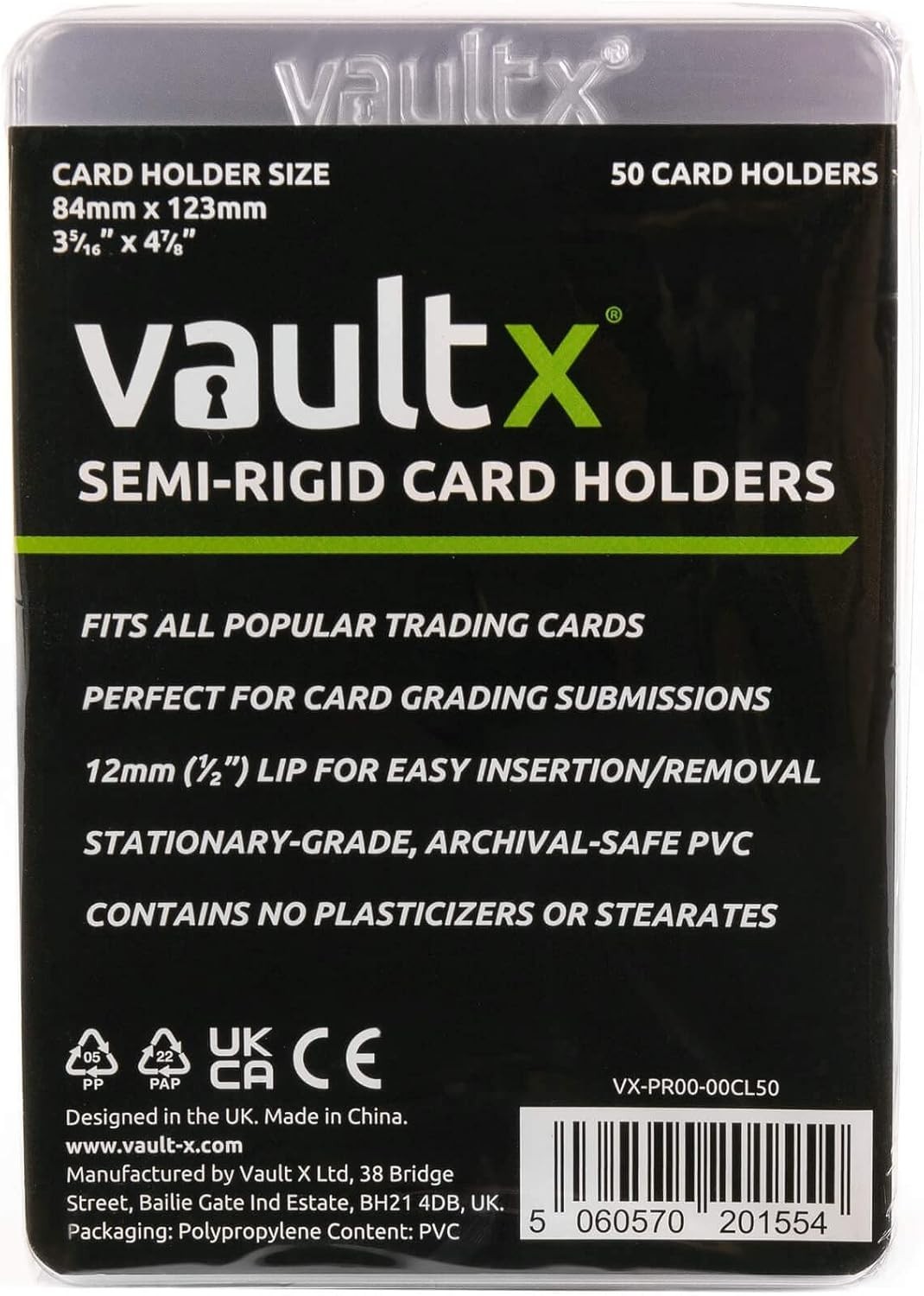 Crystal Clear 50-Pack Semi-Rigid Card Sleeves for Secure Trading Card Storage