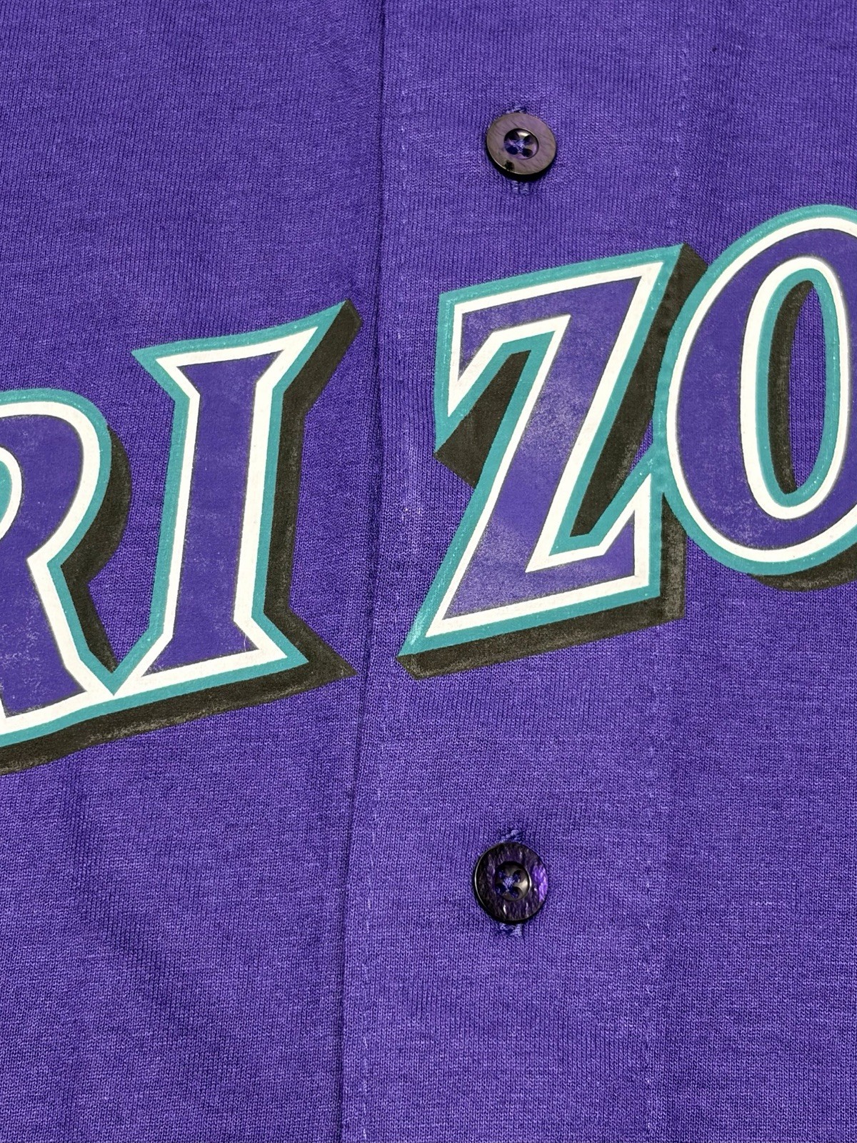 VTG Arizona Diamondbacks Purple Button Baseball Jersey XL Throwback USA Read*