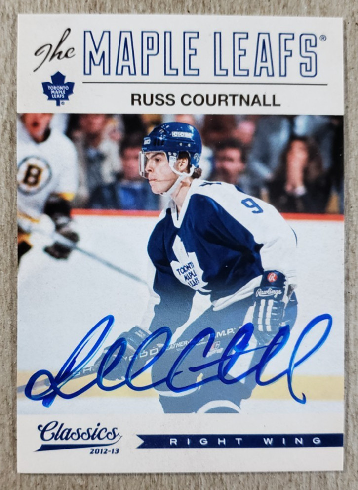 2012-13 Panini Classics Russ Courtnall Auto #13 Toronto Maple Leafs Autograph