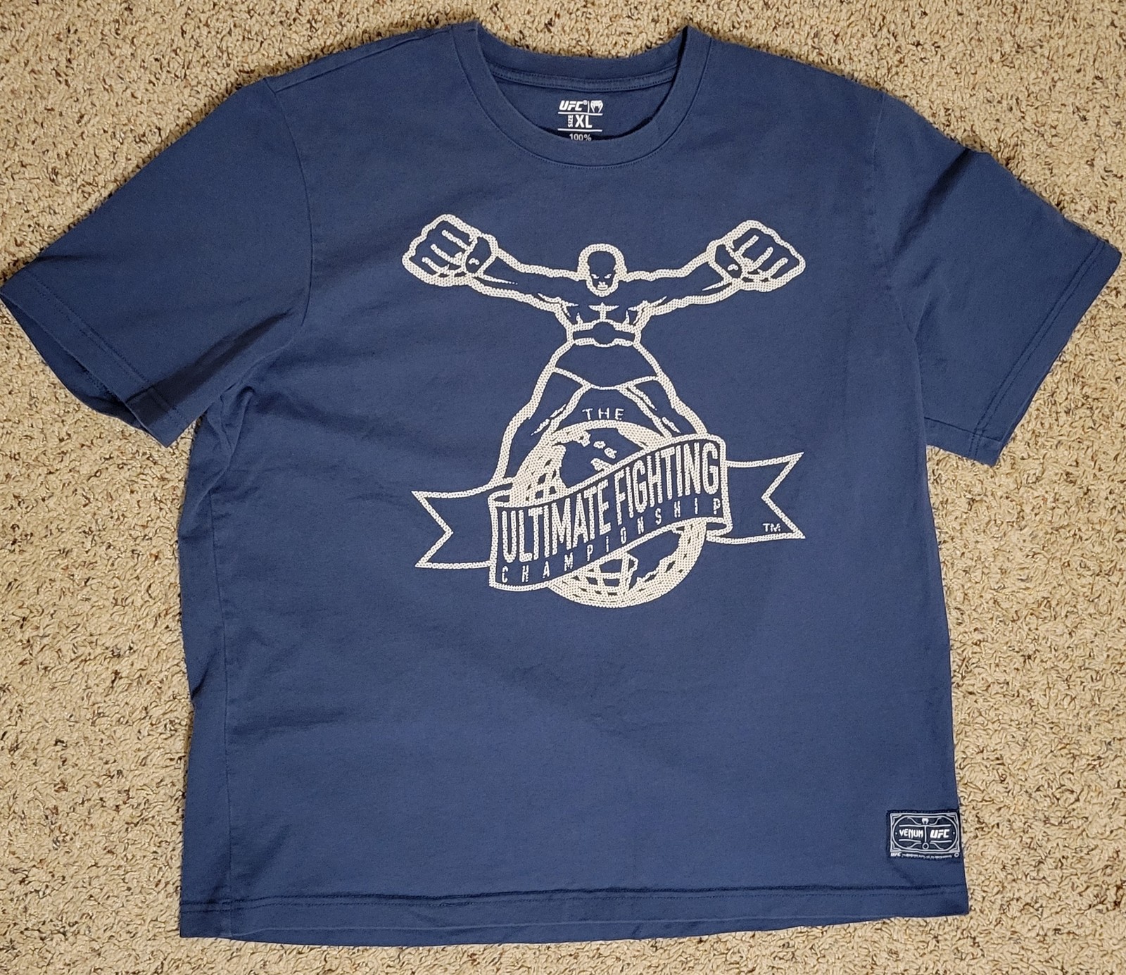 UFC Venum Retro Logo MMA T-Shirt Men’s Bue XL