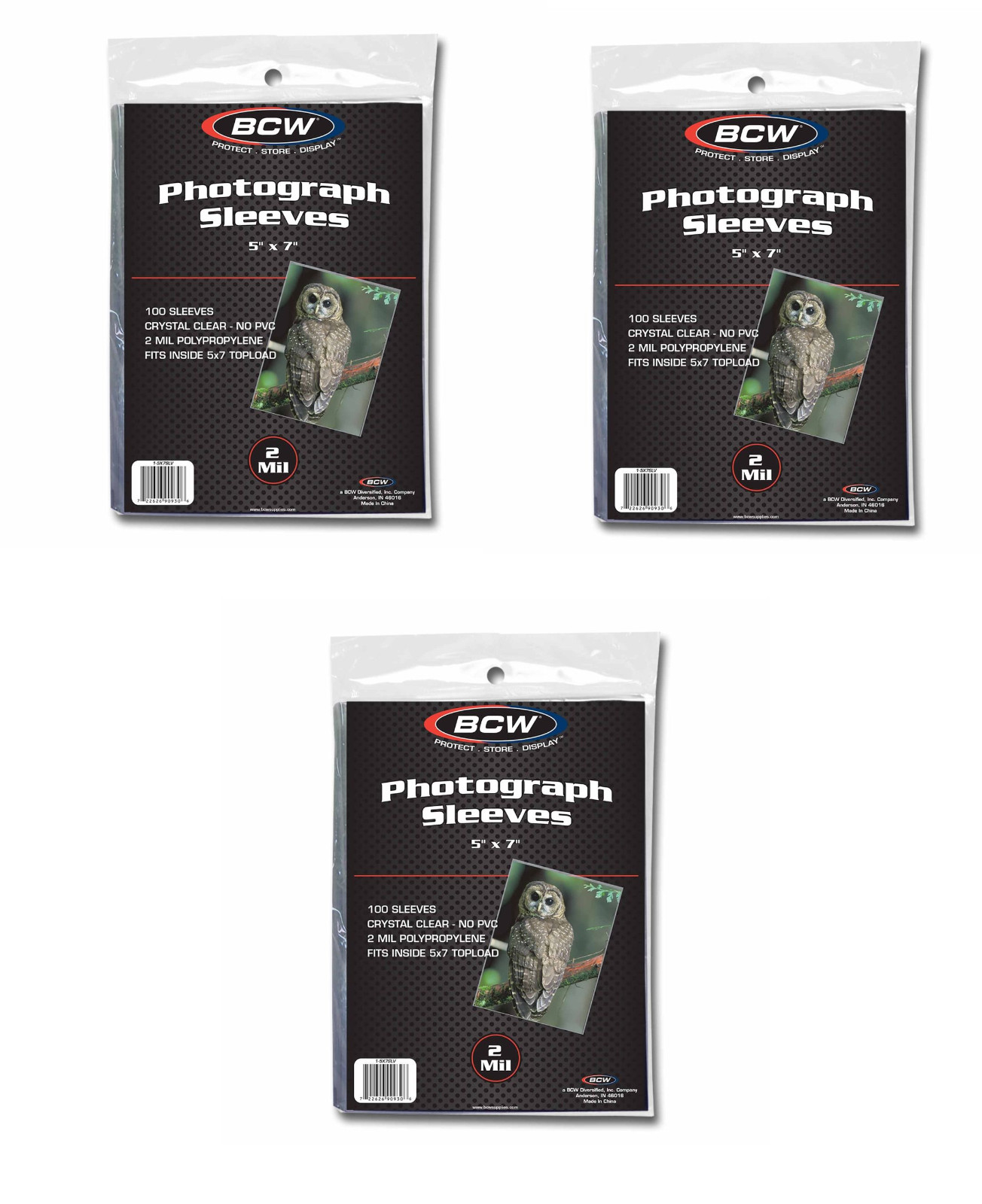 (300-Count) BCW 5″ x 7″ Soft Sleeves – Protects Oversized Cards Photos Postcards