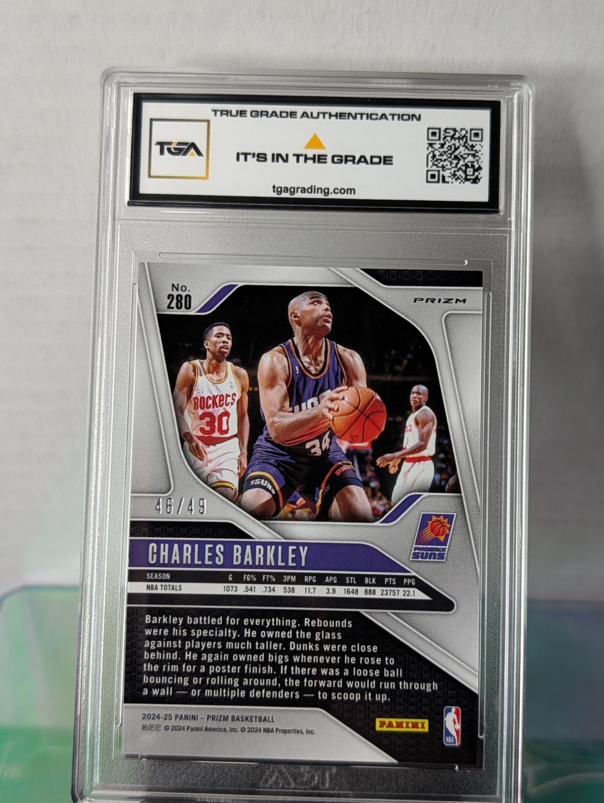 2024-25 Panini Prizm Orange #280 Charles Barkley /49 Phoenix Suns TGA 9