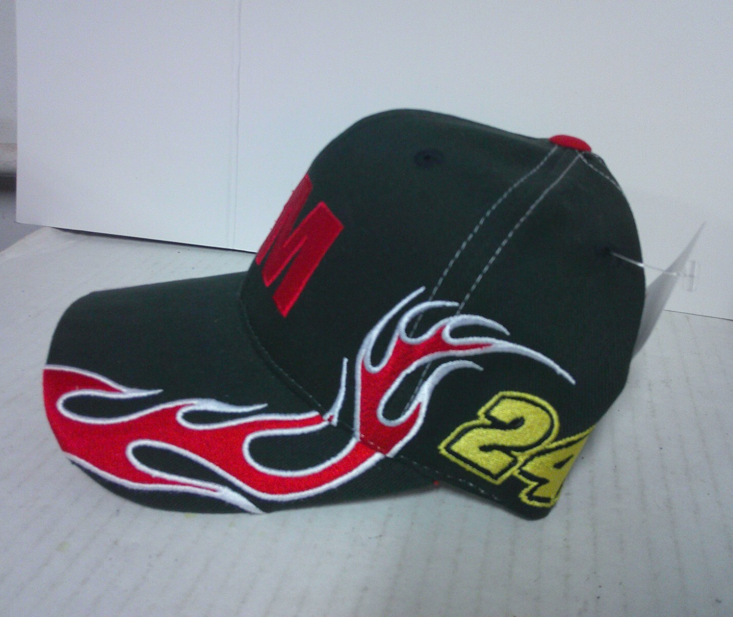 NASCAR Hendrick Motorsports #24 Jeff Gordon 3M Black Baseball Hat w/ Flames NEW
