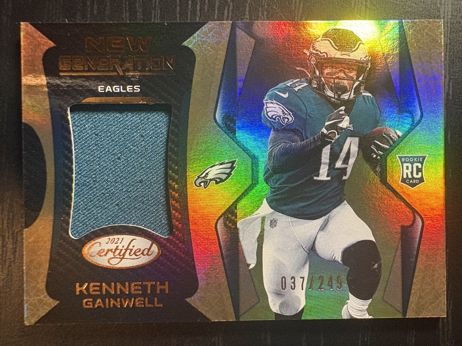 2021 Panini Certified Kenneth Gainwell Rookie Patch Bronze /249 (RC) Steelers