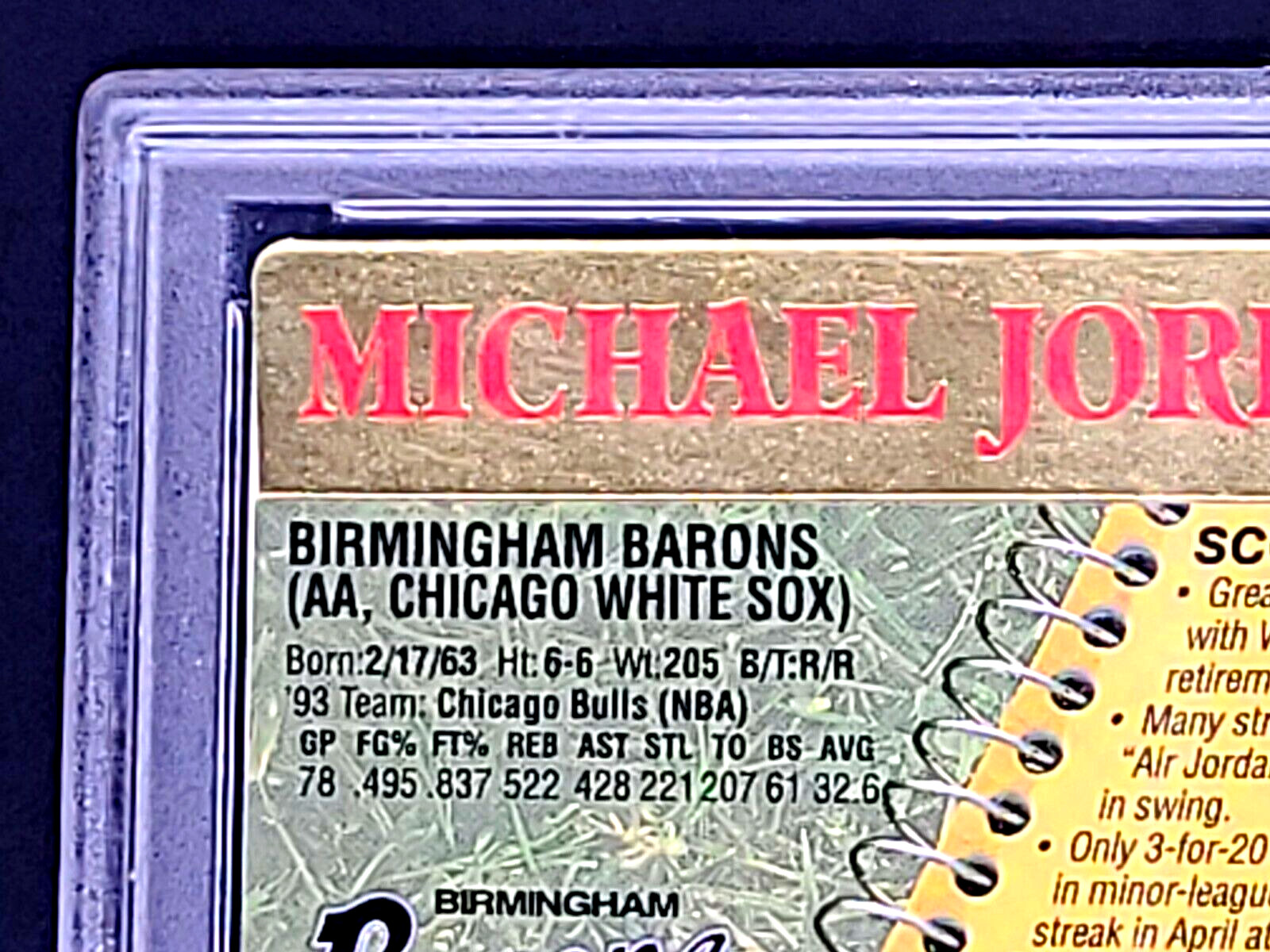 1994 Action Packed Scouting Report #23 Michael Jordan Baseball RC Rookie PSA 9