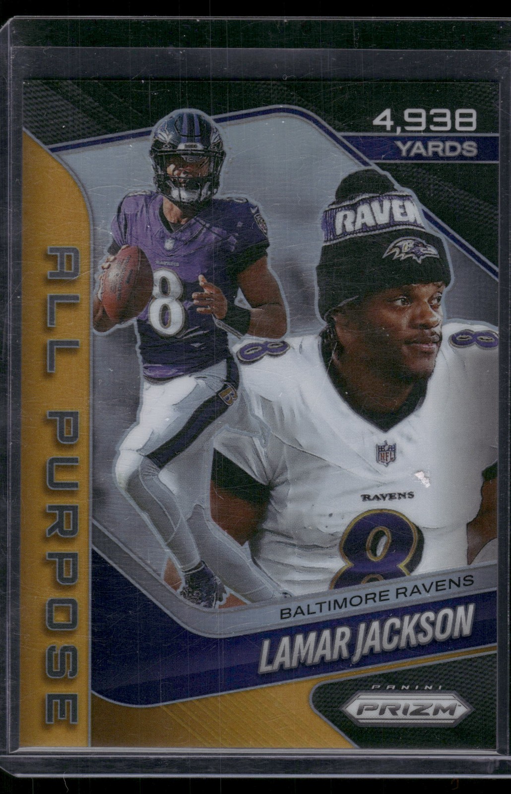 2025 Panini Prizm #20 Lamar Jackson All Purpose Prizms Gold #/10