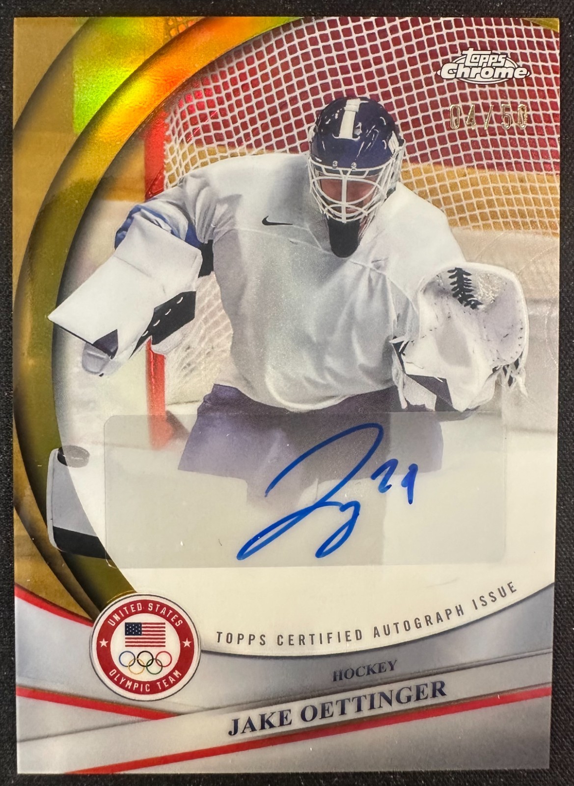 JAKE OETTINGER 2026 TOPPS CHROME US WINTER OLYMPICS SP GOLD AUTO #BCA-JOE #04/50