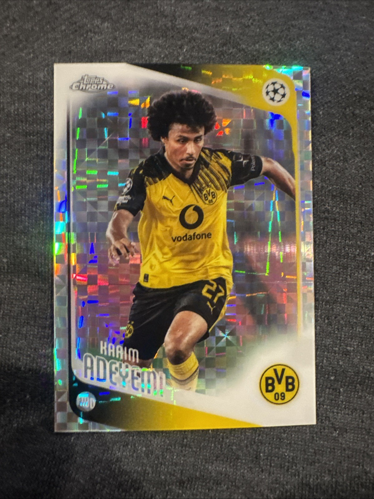 2025-26 Topps Chrome UEFA X-FRACTOR #128 Karim Adeyemi, Borussia Dortmund