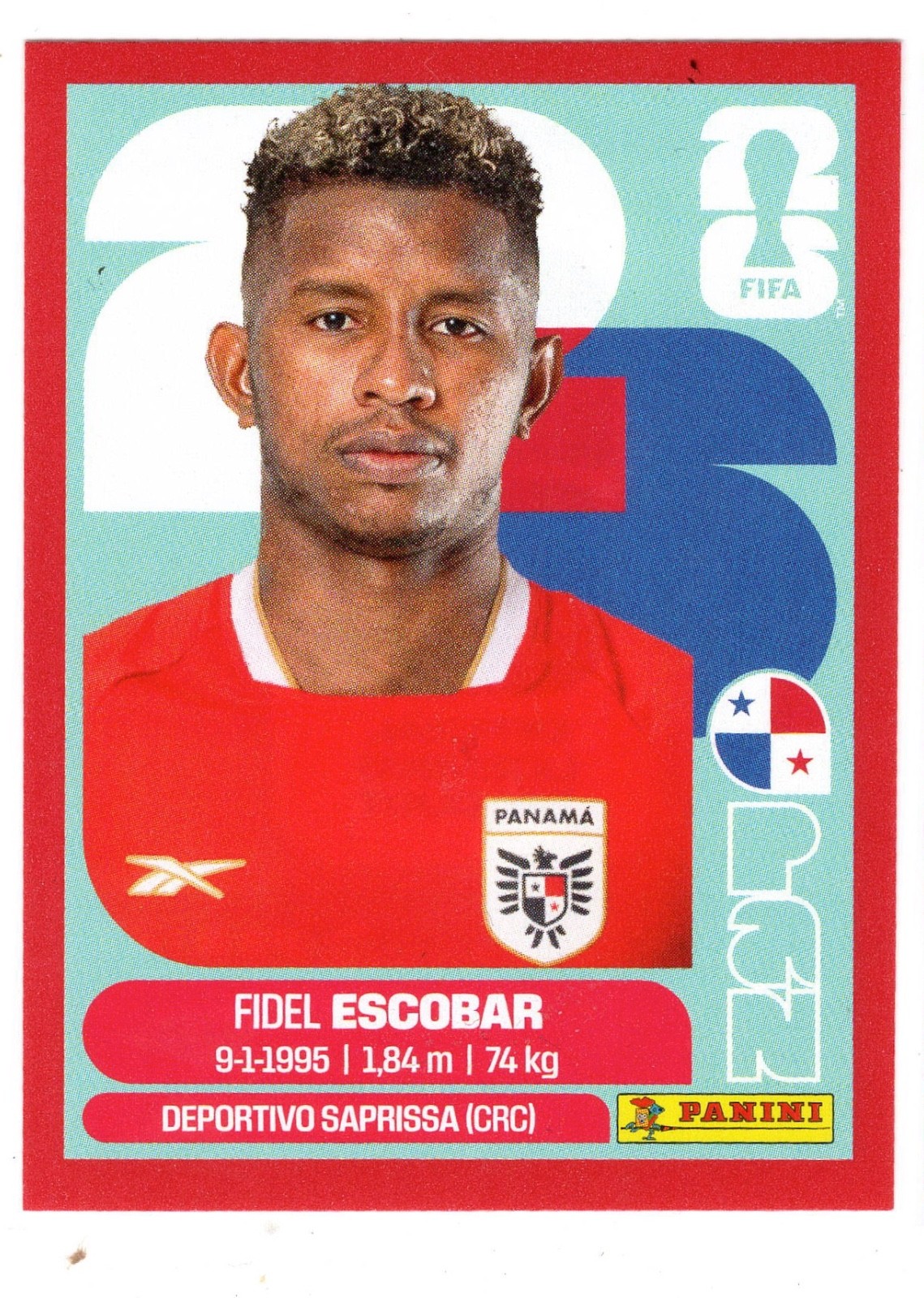2026 Panini FIFA World Cup PAN4 Fidel Escobar Red Parallel Border Sticker
