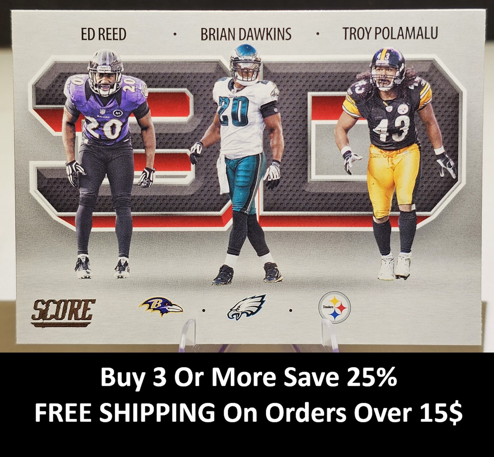 Brian Dawkins / Ed Reed / Troy Polamalu 2021 Score #3D3 3D