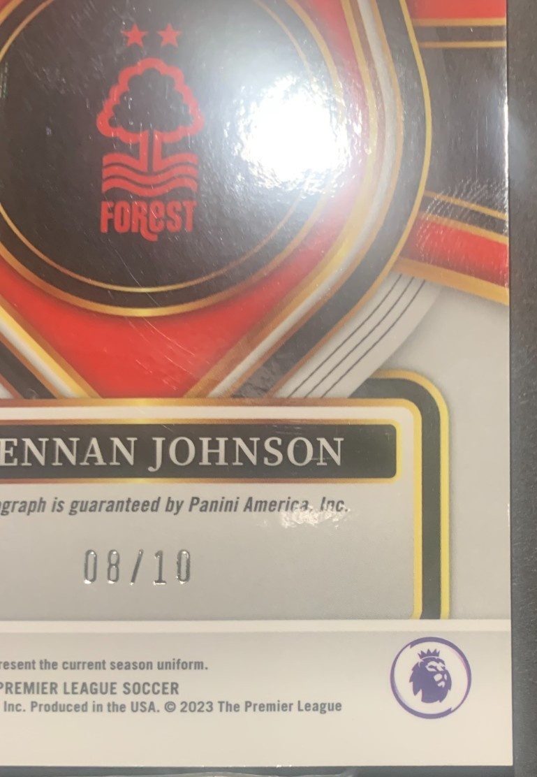 2022/23 Panini Select Premier League Soccer, Brennan Johnson RC, Auto, Gold, /10