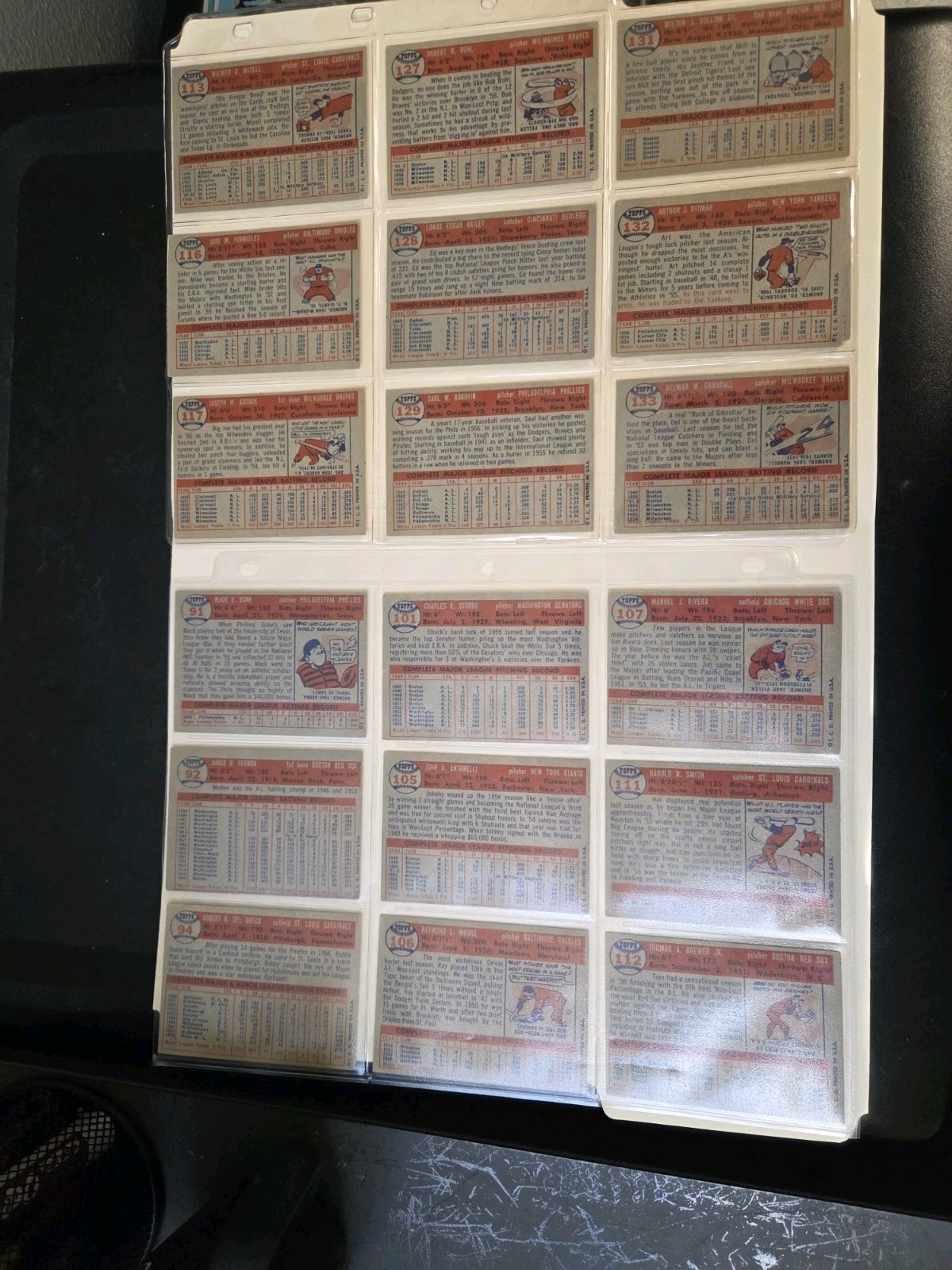 1957 Topps Baseball Single cards