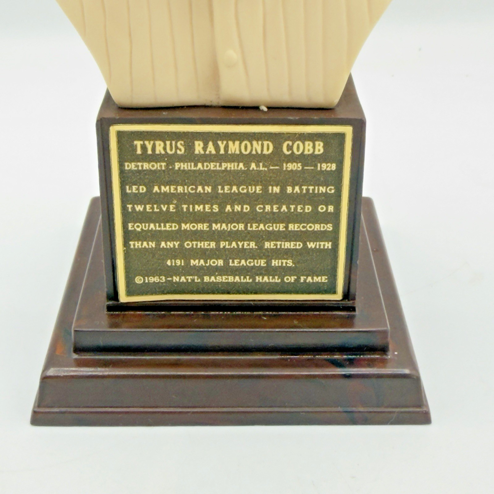 Ty Cobb Detroit Tigers 1963 Baseball Hall of Fame Plastic Bust Statue See Pics