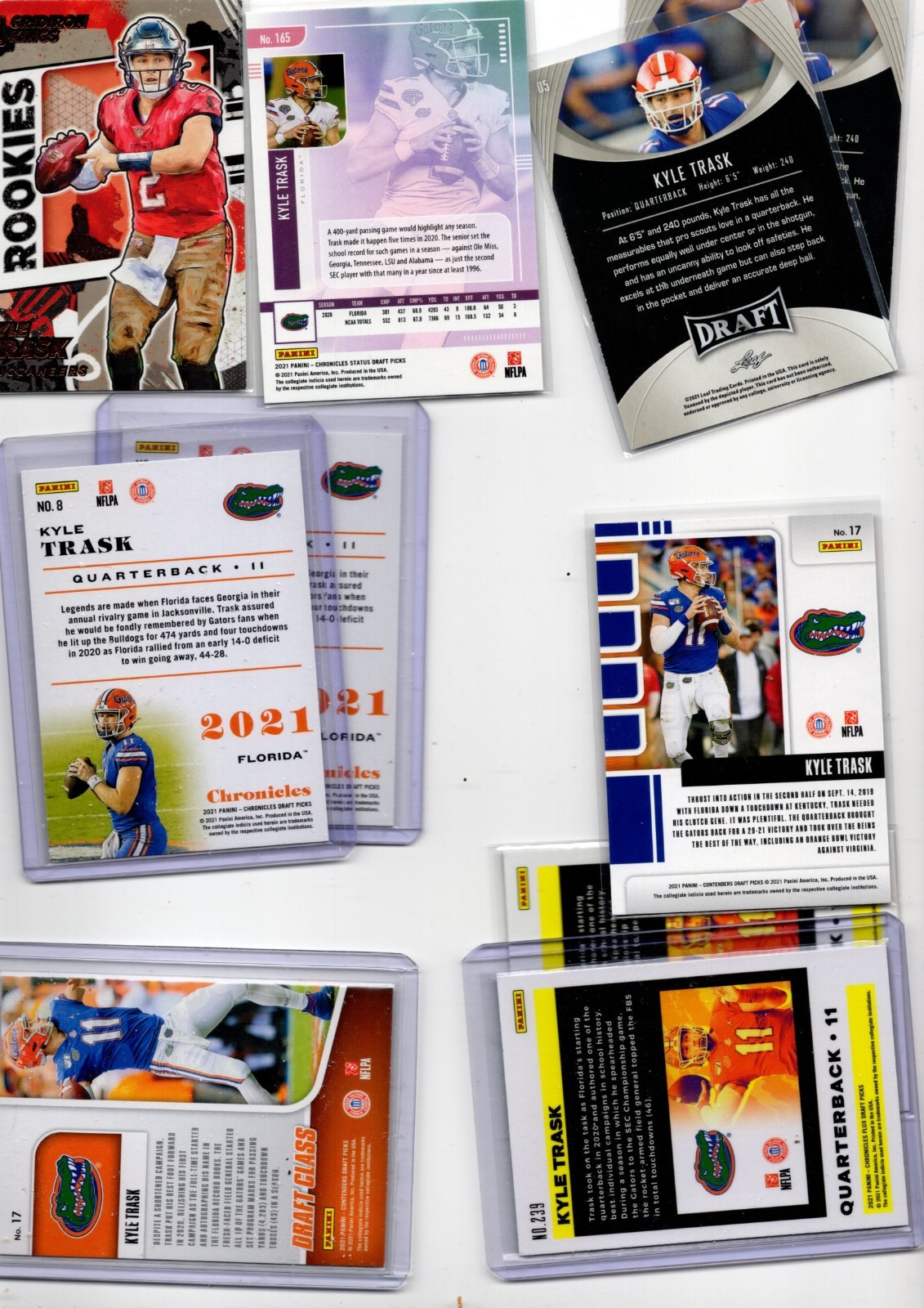 Kyle Trask 46 RC Lot – Featuring Several Parallels -WOW – ALL 46 ROOKIE CARDS !