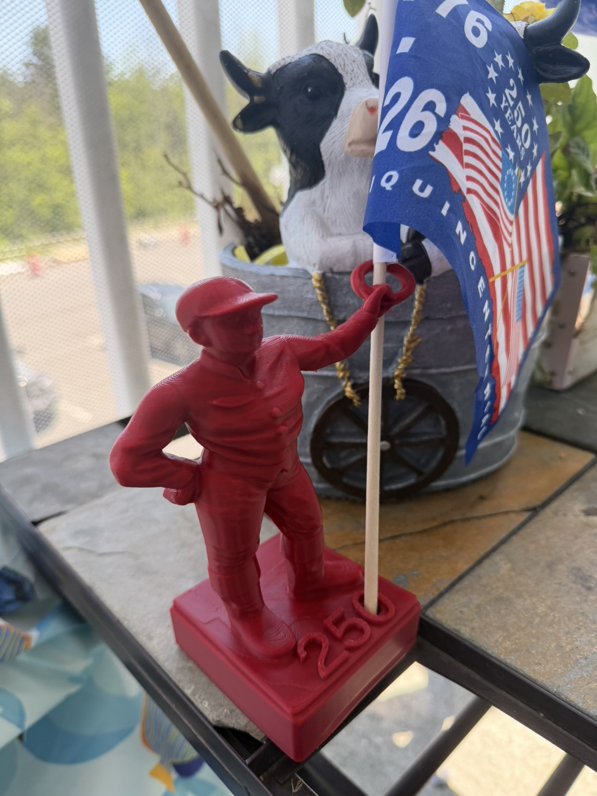 Patriotic Limited Edition 250 Anniv Kentucky Saratoga Small Cavalier Lawn Jockey