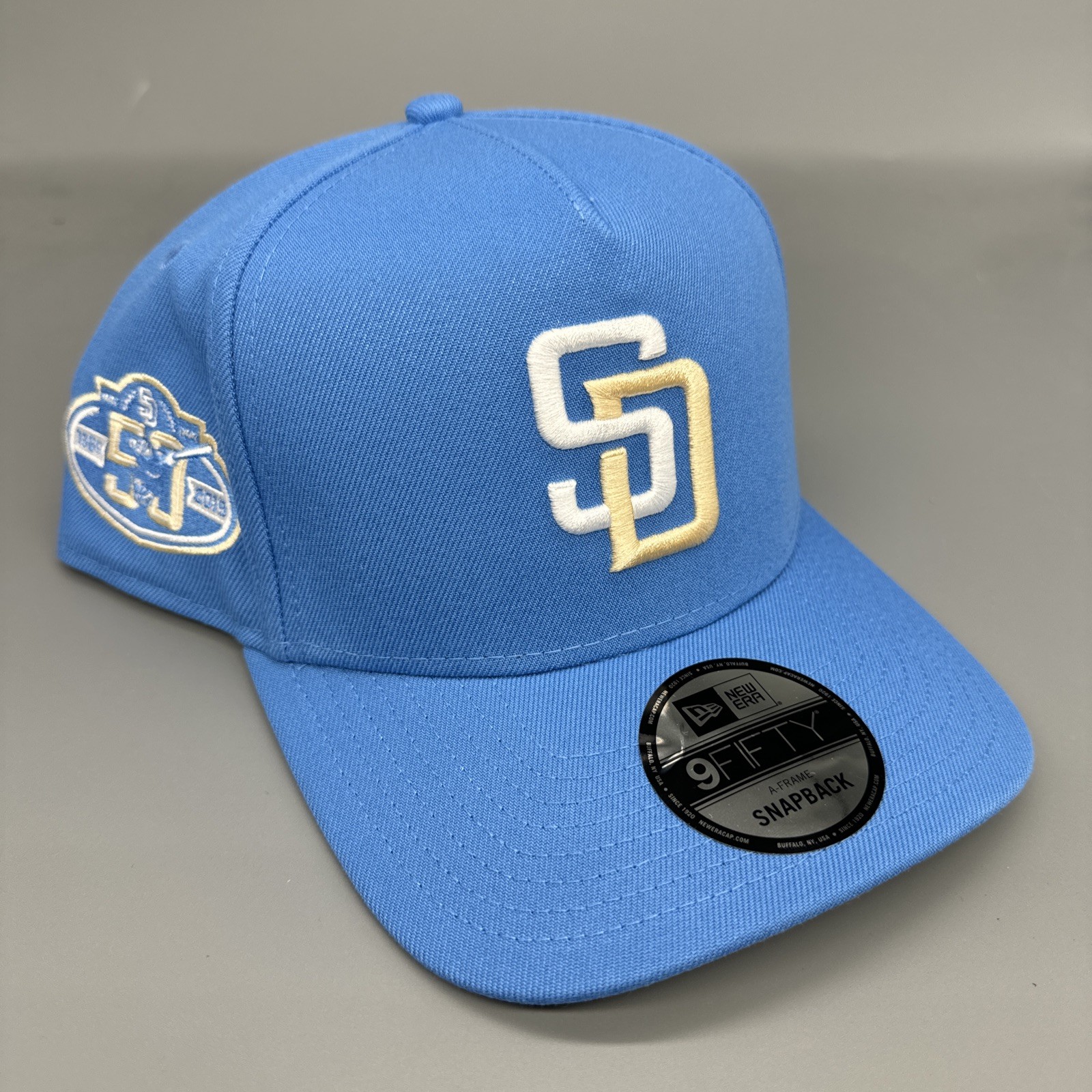 New Era 9FIFTY San Diego Padres A-Frame Blue 50th Season Patch Snapback Hat Cap