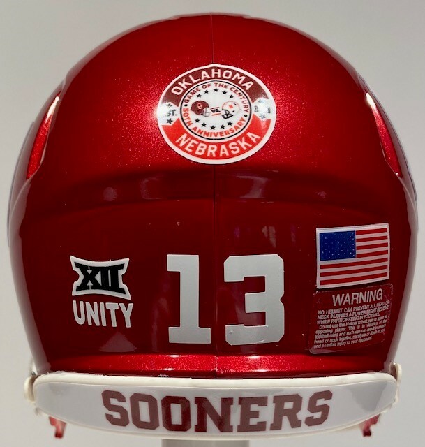 OKLAHOMA SOONERS 2021 NEBRASKA MINI HELMET CALEB WILLIAMS OR ANY PLAYER #
