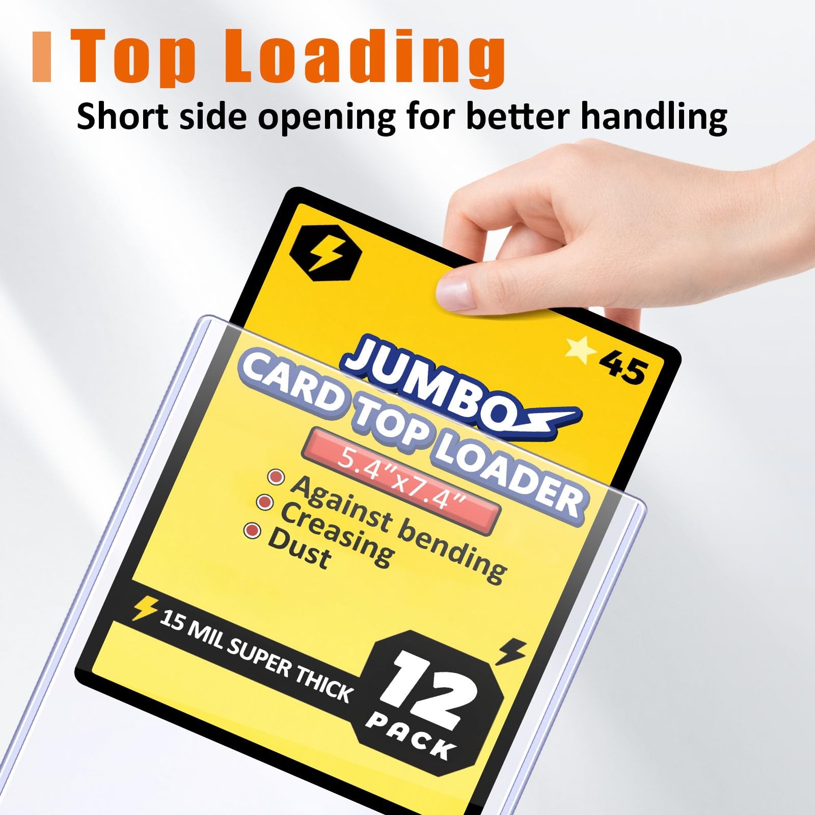 Jumbo Card Hard Sleeves, Top Loader for 5.4×7.4″ 5.4×7.4 inches, Clear