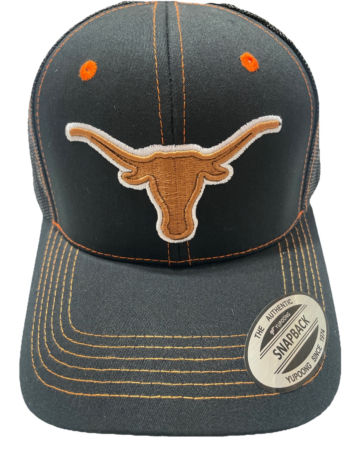 TEXAS LONGHORNS HAT BLACK MESH SNAPBACK FOOTBALL TEAM NEW CAP