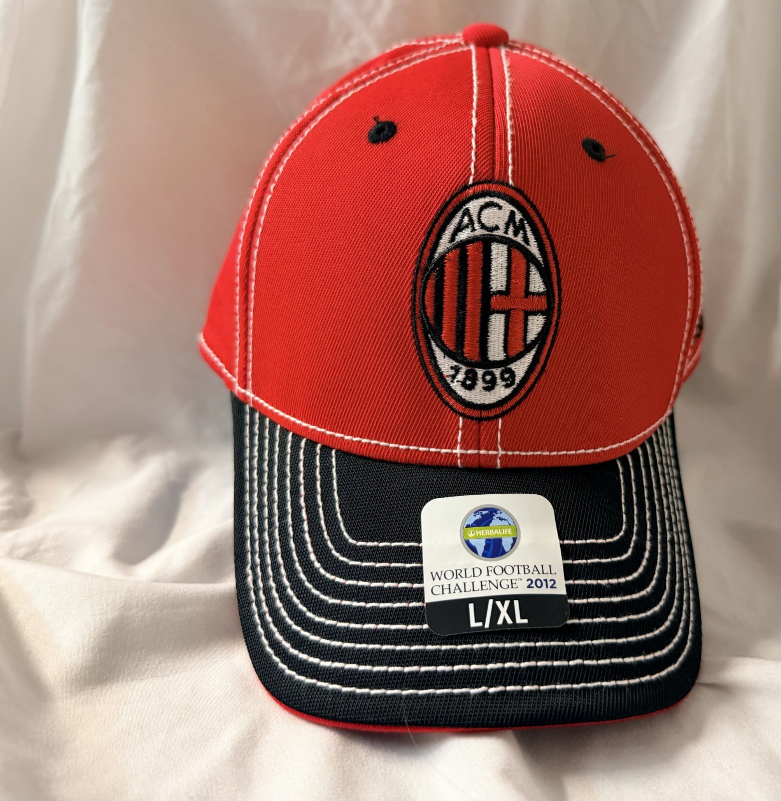 AC Milan Italy Club Red Hat Adidas L/XL New