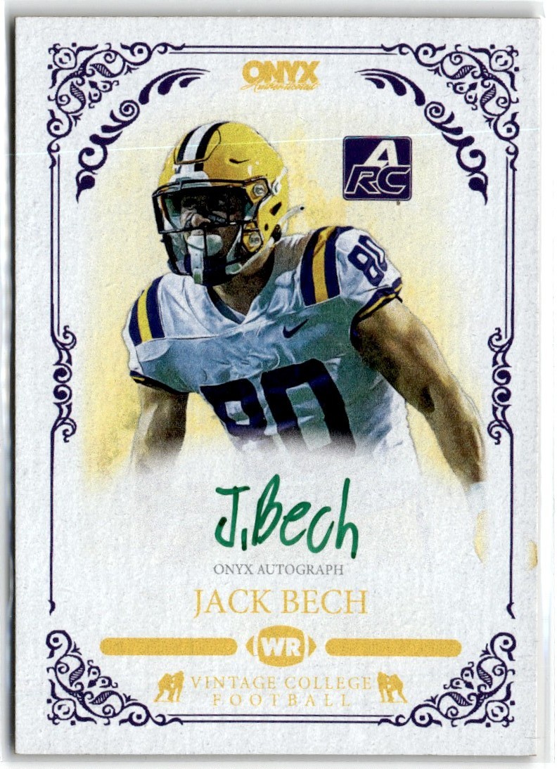2022 ONYX VINTAGE FOOTBALL JACK BECH RC AUTO /50