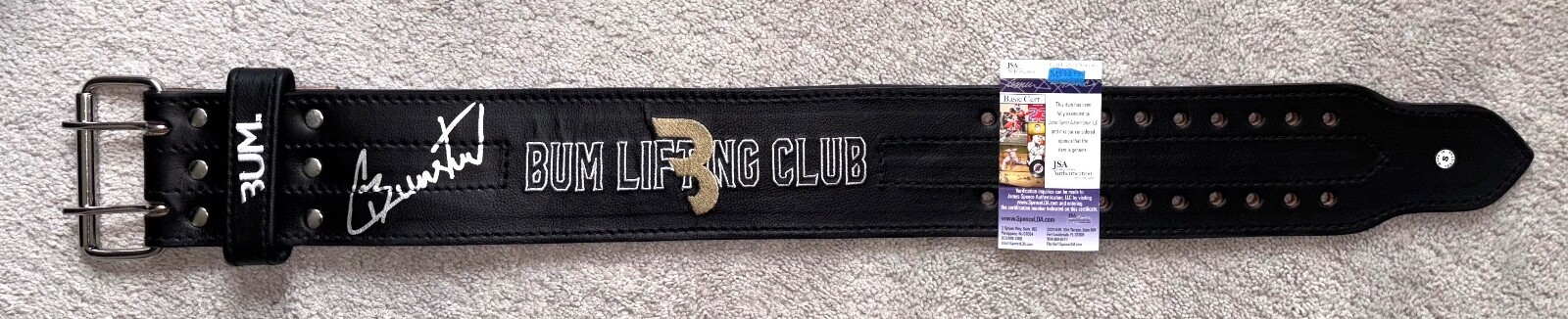 CHRIS BUMSTEAD SIGNED WEIGHTLIFTING BELT CLUB CBUM BODYBUILDING MR O OLYMPIA JSA