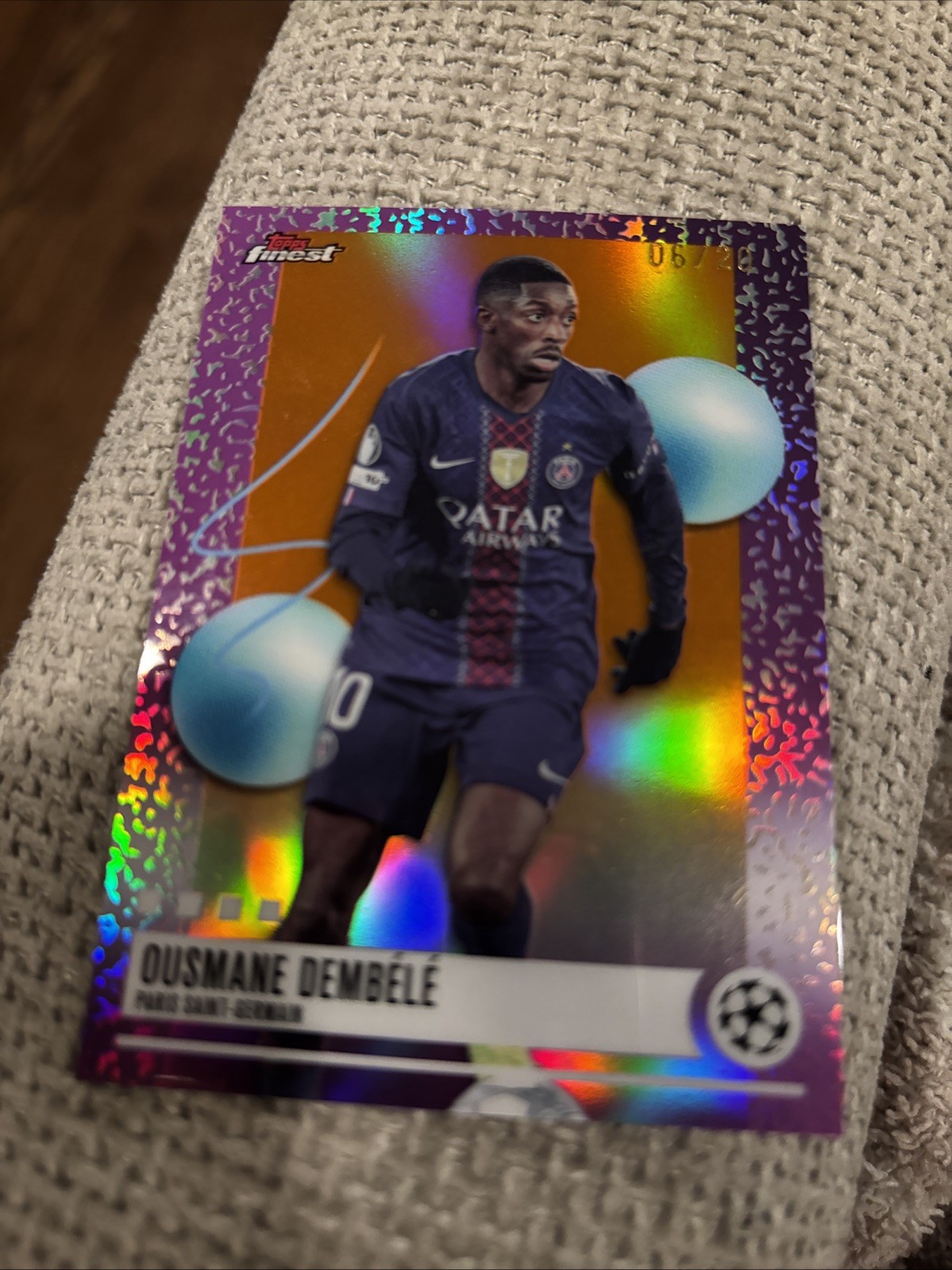 2025-26 Topps Finest UCC Ousmane Dembele /25 Gold Uncommon Refractor #367 PSG