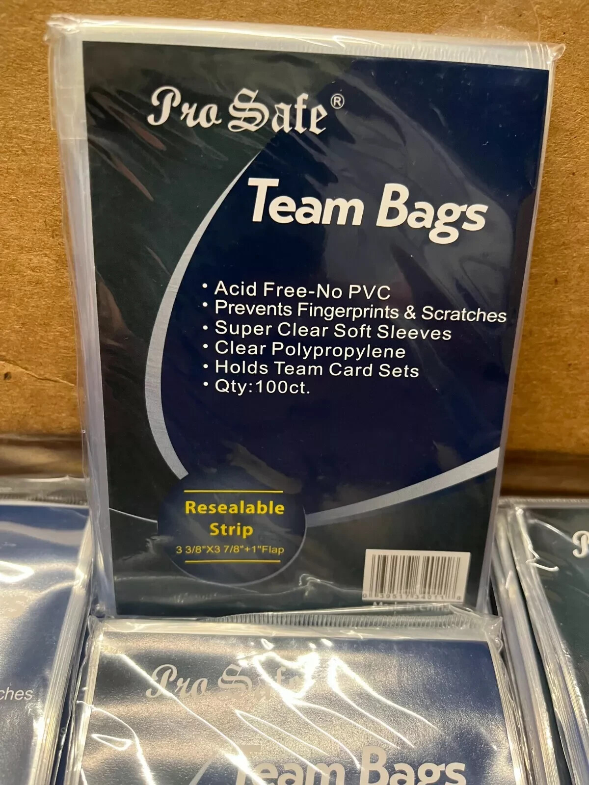 300 Pro Safe Resealable Team Bags Sleeves Clear 3-3/8″ X 3-7/8″~3 Packs of 100