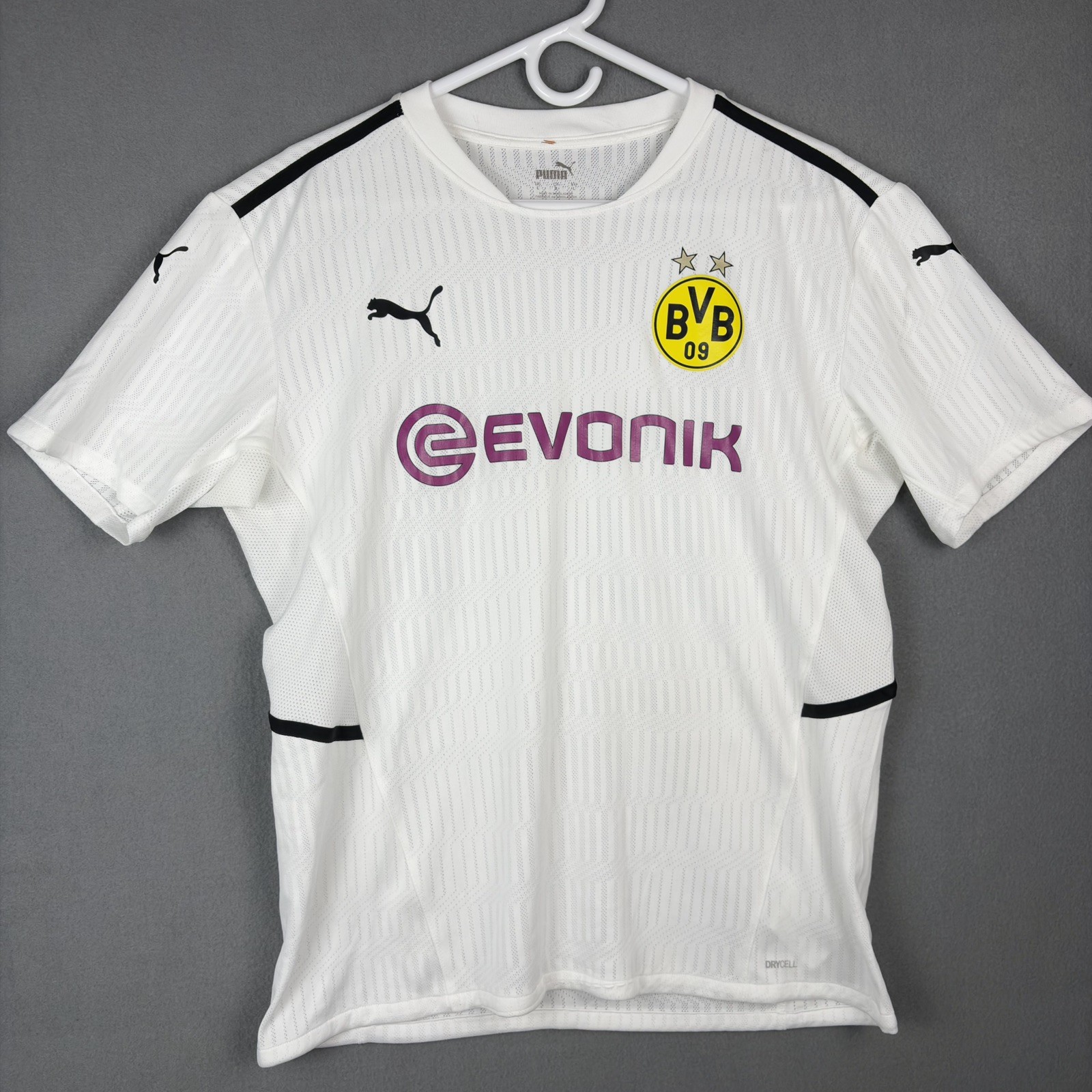 Borussia Dortmund Jersey Puma White Away Soccer Jersey Mens Large BVB Football