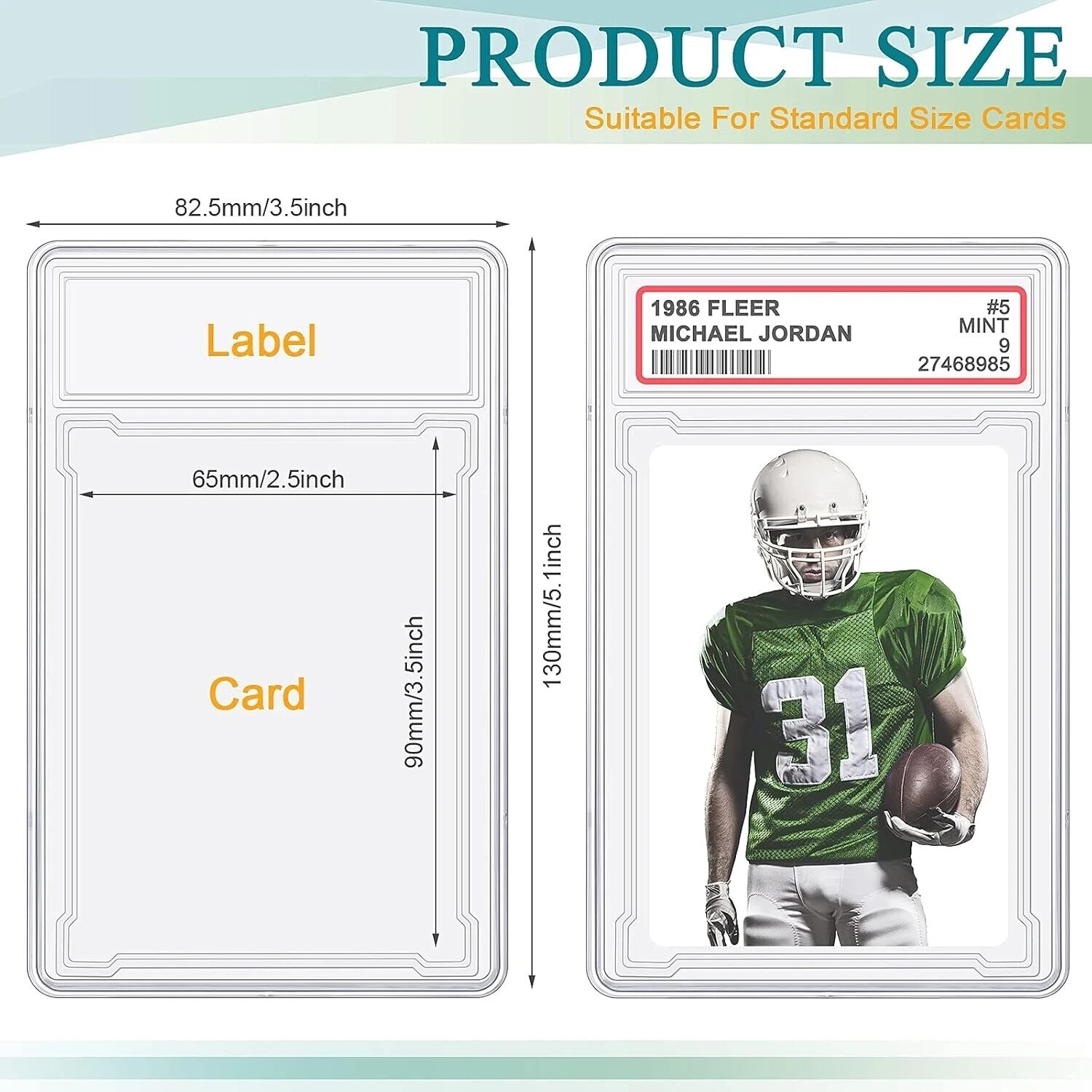 100 PCS Empty Graded Card Holder PSA Style Slab for Trading Sports Cards 35 pt