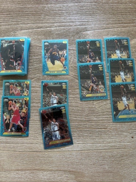 2001 topps chrome basketball complete set w/ extra jordans, kobe, refractors +