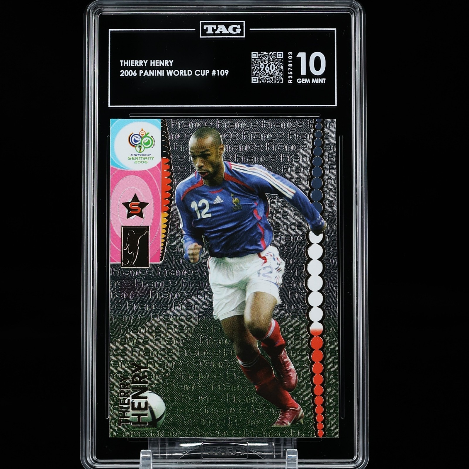 Thierry Henry 2006 Panini World Cup Soccer #109 France TAG 10 ≥ PSA 10 (read)