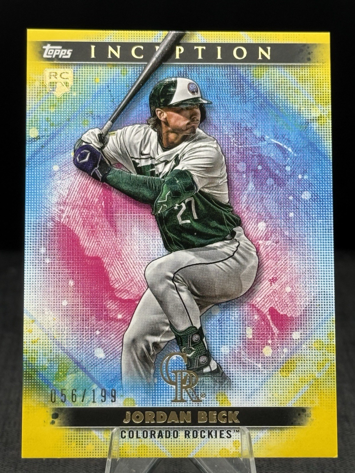 2024 Topps Inception Yellow Parallel #2 Jordan Beck Rookie RC /199 Rockies