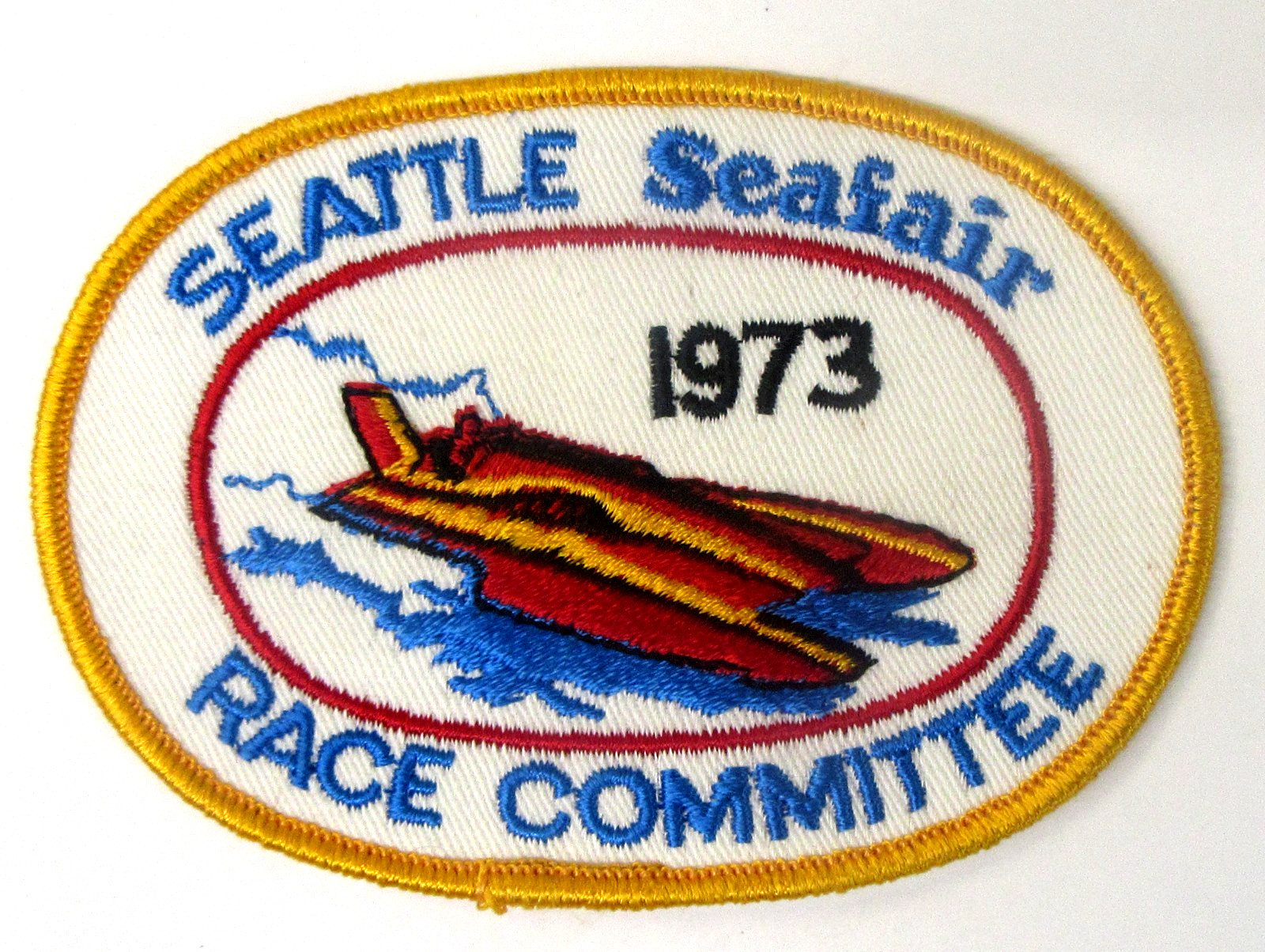 1973 SEATTLE SEAFAIR RACE COMMITTEE Hydroplane Racing 4.5″ shirt jacket patch 0