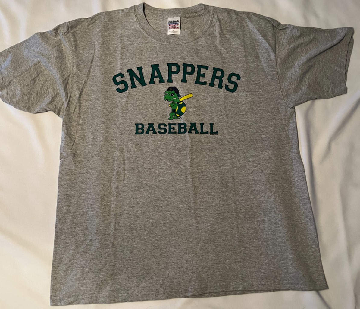 Gildan 100% Cotton SNAPPERS Turtle BASEBALL GREY SHIRT Men’s Size XL VGC