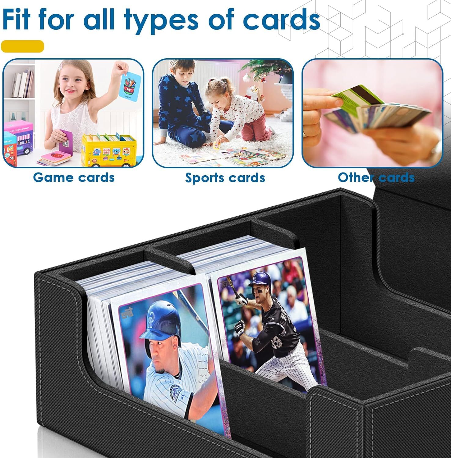 3-Row 1800+ Storage Box Baseball Basketball Trading Sport Cards Holder Deck Case