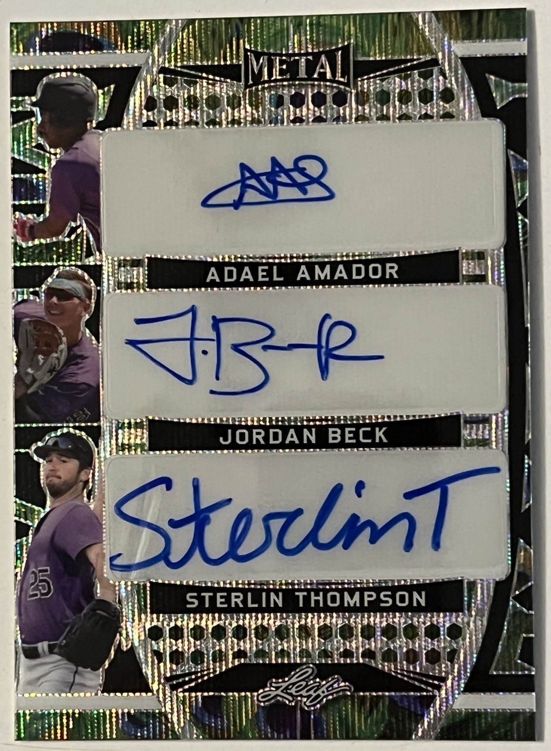 Colorado Rockies Triple RC Auto 2/3 Jordan Beck Sterlin Thompson Amador ONLY 3!!