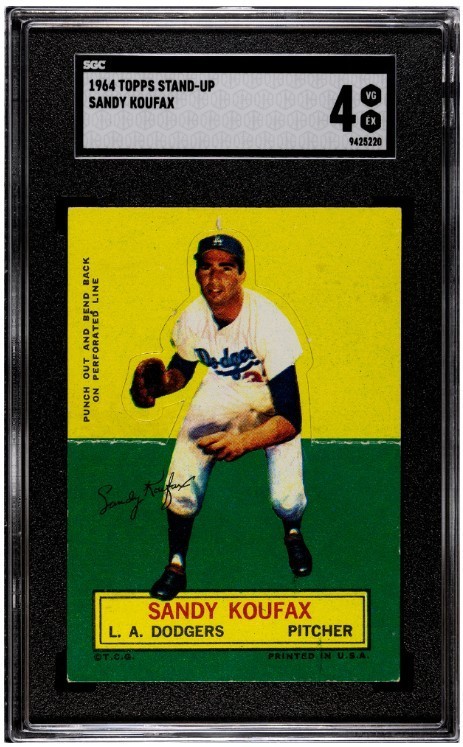 1964 Topps Stand Up Sandy Koufax Los Angeles Dodgers SGC 4 VG EX – NO CREASE