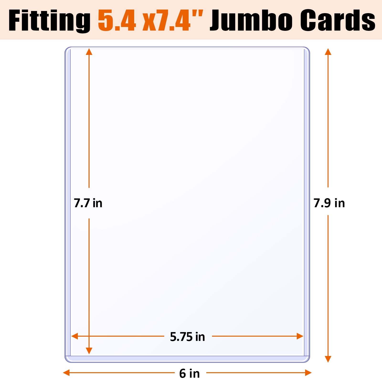 Jumbo Card Hard Sleeves, Top Loader for 5.4×7.4″ 5.4×7.4 inches, Clear