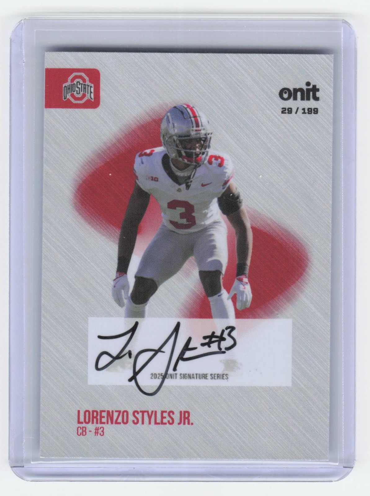 2025 ONIT OSU #S-12 Lorenzo Styles Jr. Signatures Team Color Shimmer #/199