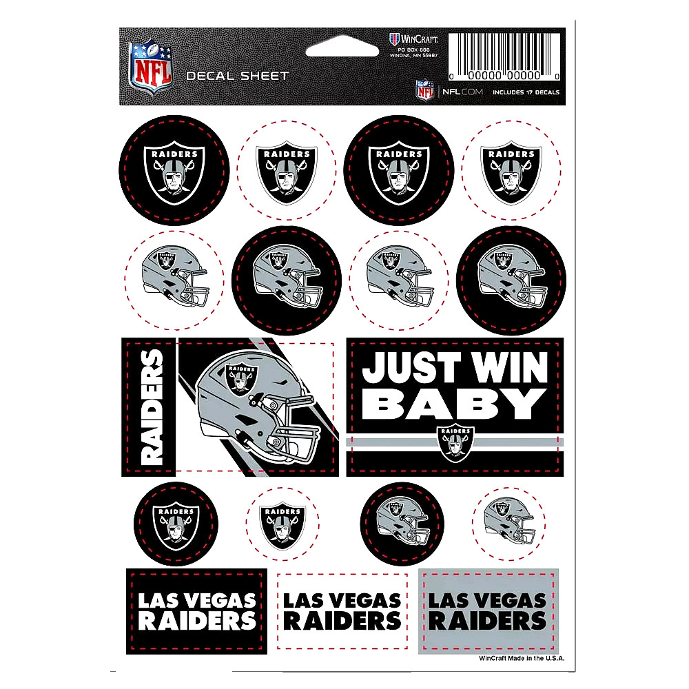 Las Vegas Raiders NFL Vinyl Die-Cut Sticker Set / Decal Sheet *WinCraft