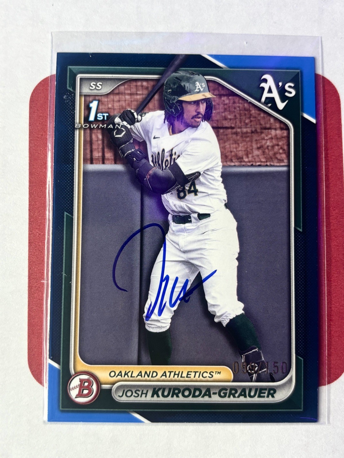 2024 Bowman Draft #BD-54 Joshua Kuroda-Grauer 1st Blue /150 SIGNED ON CARD A’s