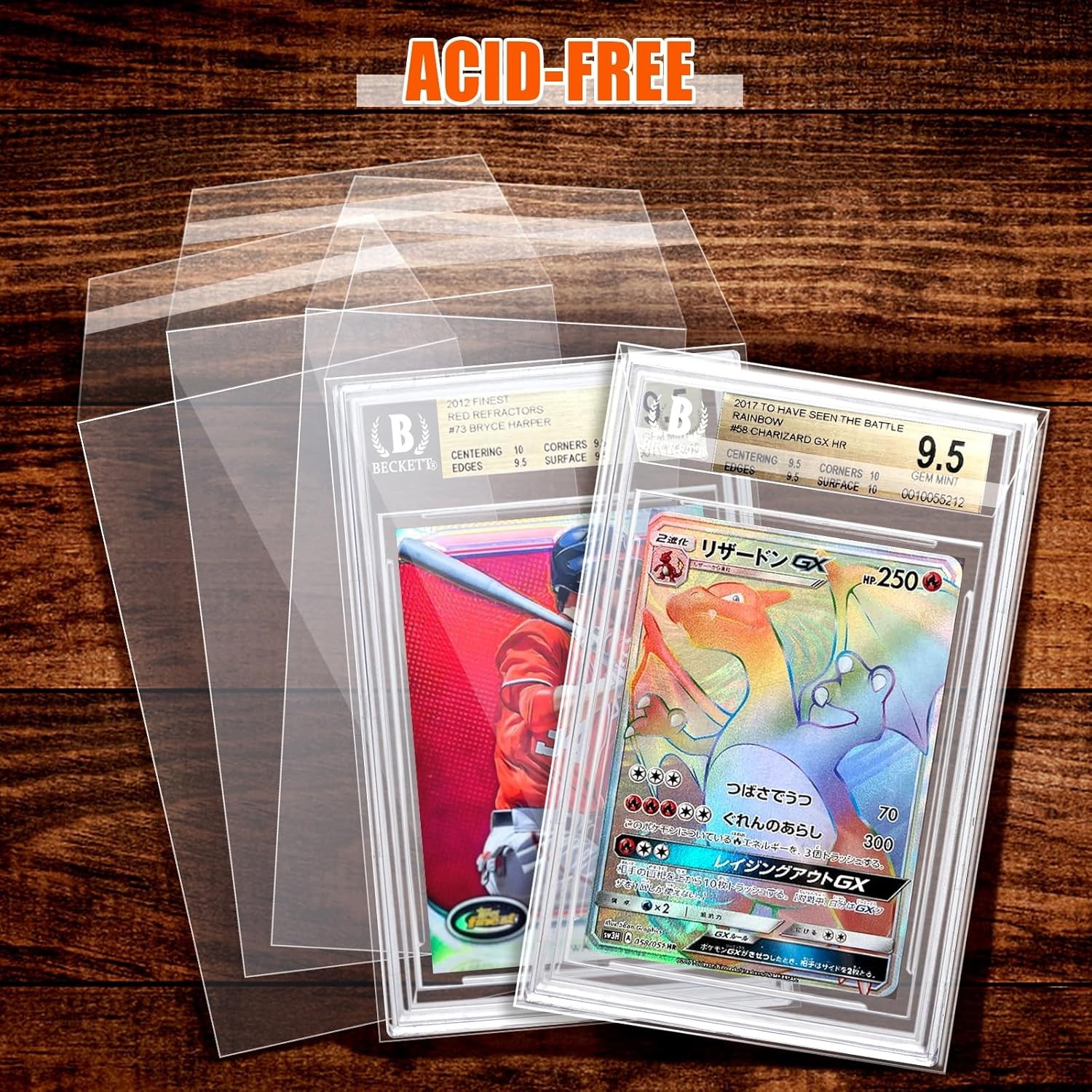 100-Pack Resealable Graded Card Sleeves – Flap Closure Bags for PSA / BGS Slabs