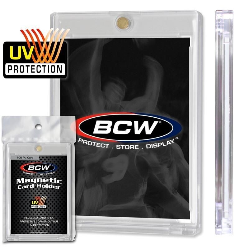 New 5 pk BCW 100 PT MAGNETIC THICK Trading Card Hold- UV PROTECTED